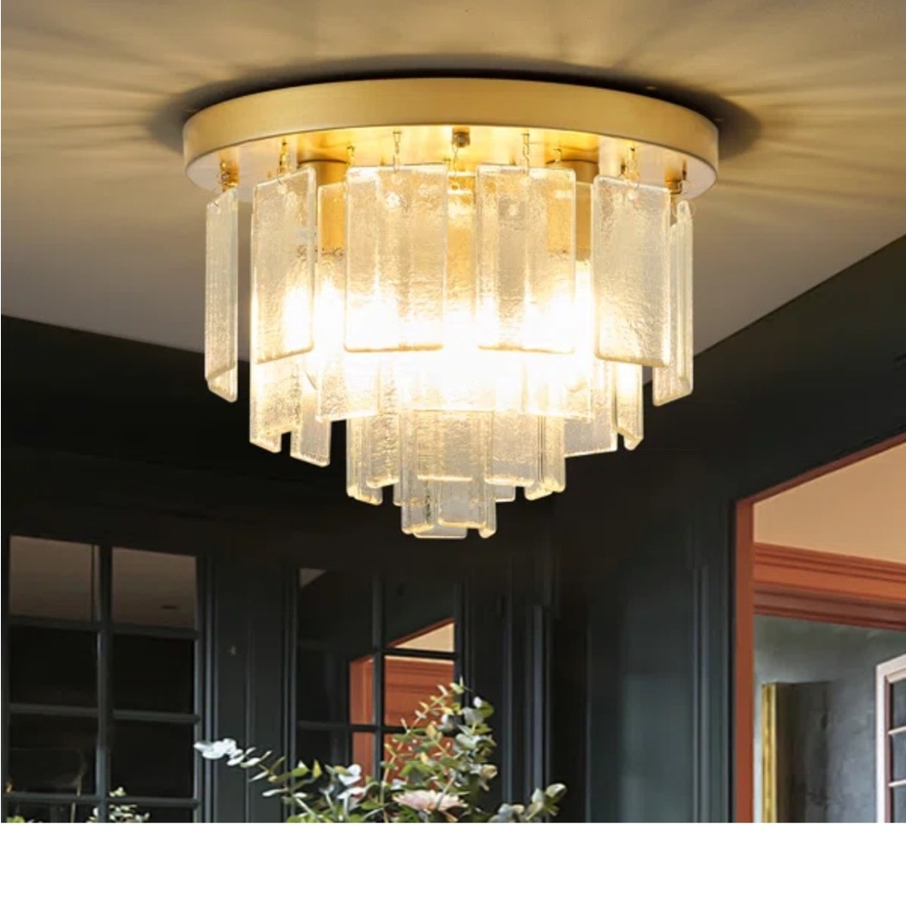 Brand new in box gold 3 light flush mount ceiling light